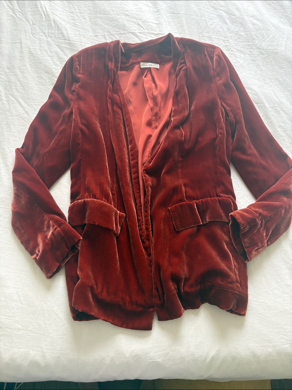 Ulla Johnson Deep Rust Velvet Blazer